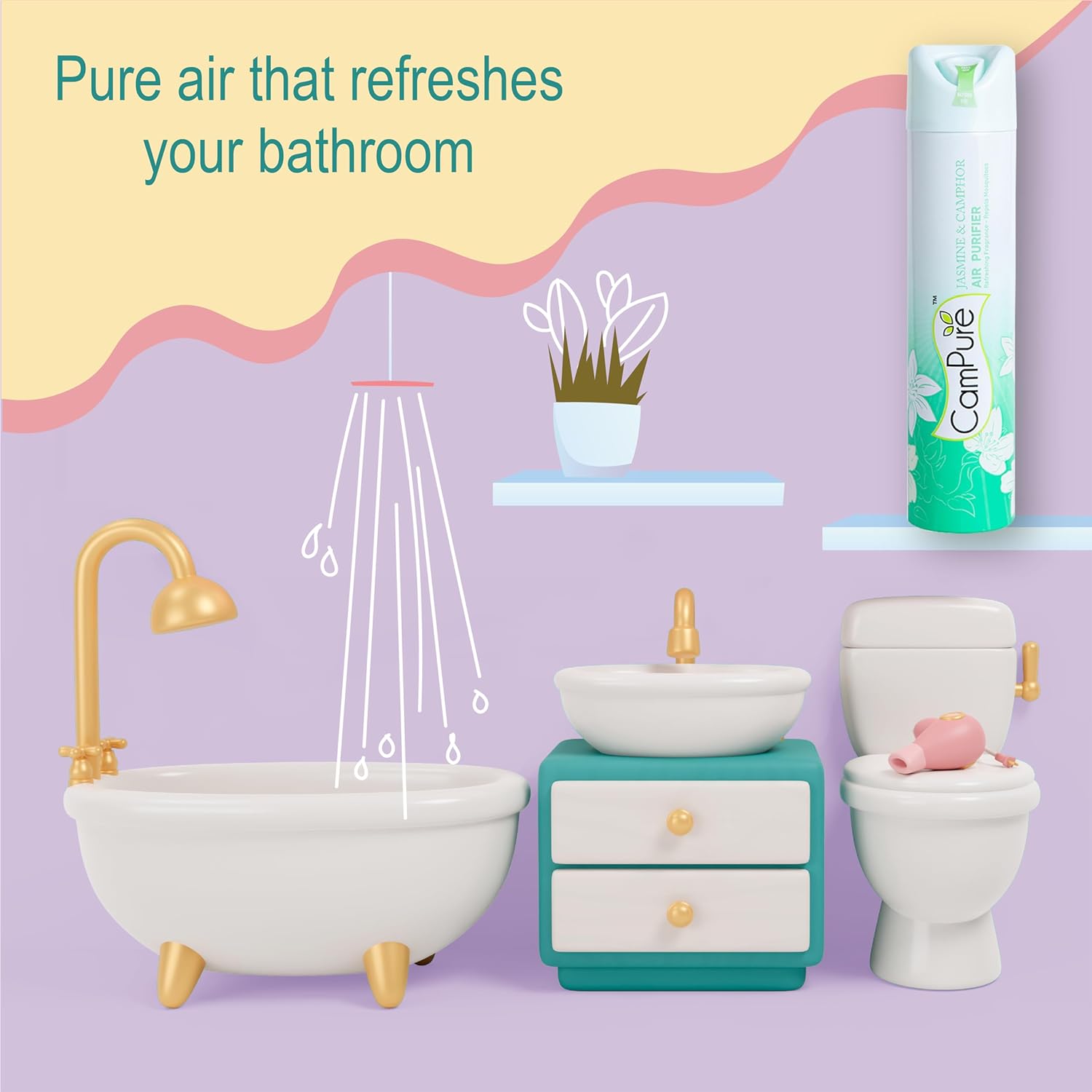 MANGALAM CamPure Air Freshener Jasmine &amp; Camphor (Pack of 2) - Refreshing Fragrance - Repels Mosquitoes - View 3 of 5
