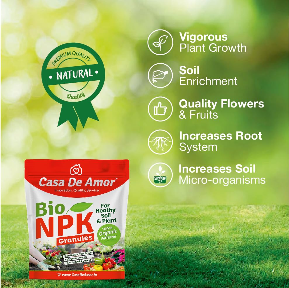 Casa De Amor Organic NPK Bio Fertilizer Granules, Perfect to Use on All Plants and Gardening (400 gm) (FROM INDIA)NUZ - View 6 of 7
