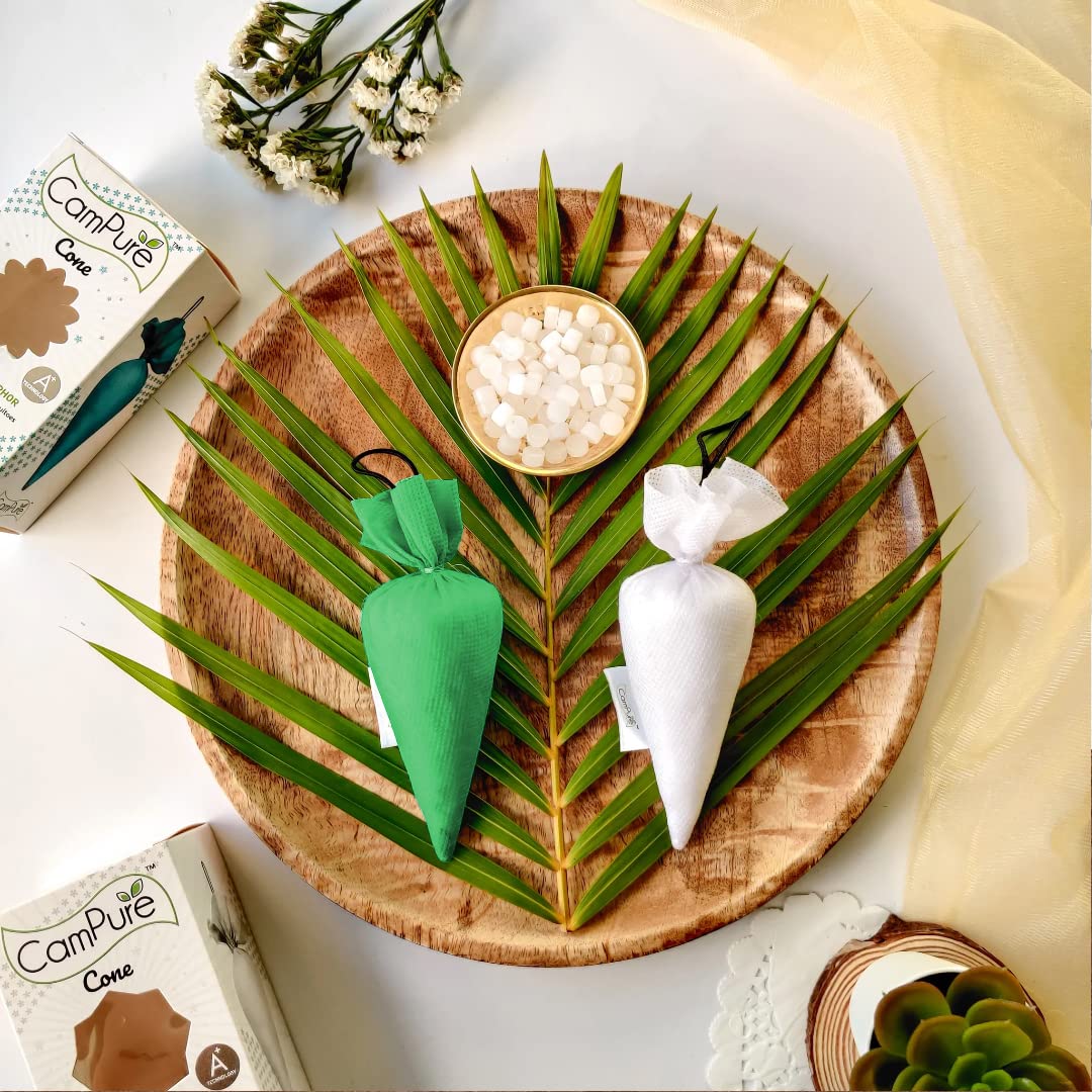 CamPure Camphor Cone (Jasmine + Bhimseni) Pack of 2 - Room, Car and Air Freshener &amp; Mosquito Repellent - View 5 of 5