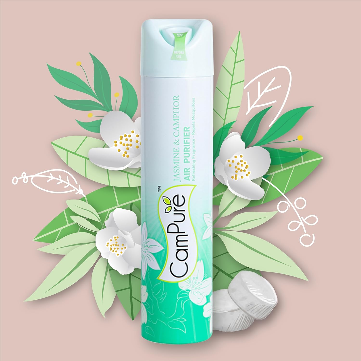 MANGALAM CamPure Air Freshener Jasmine &amp; Camphor (Pack of 2) - Refreshing Fragrance - Repels Mosquitoes - View 5 of 5