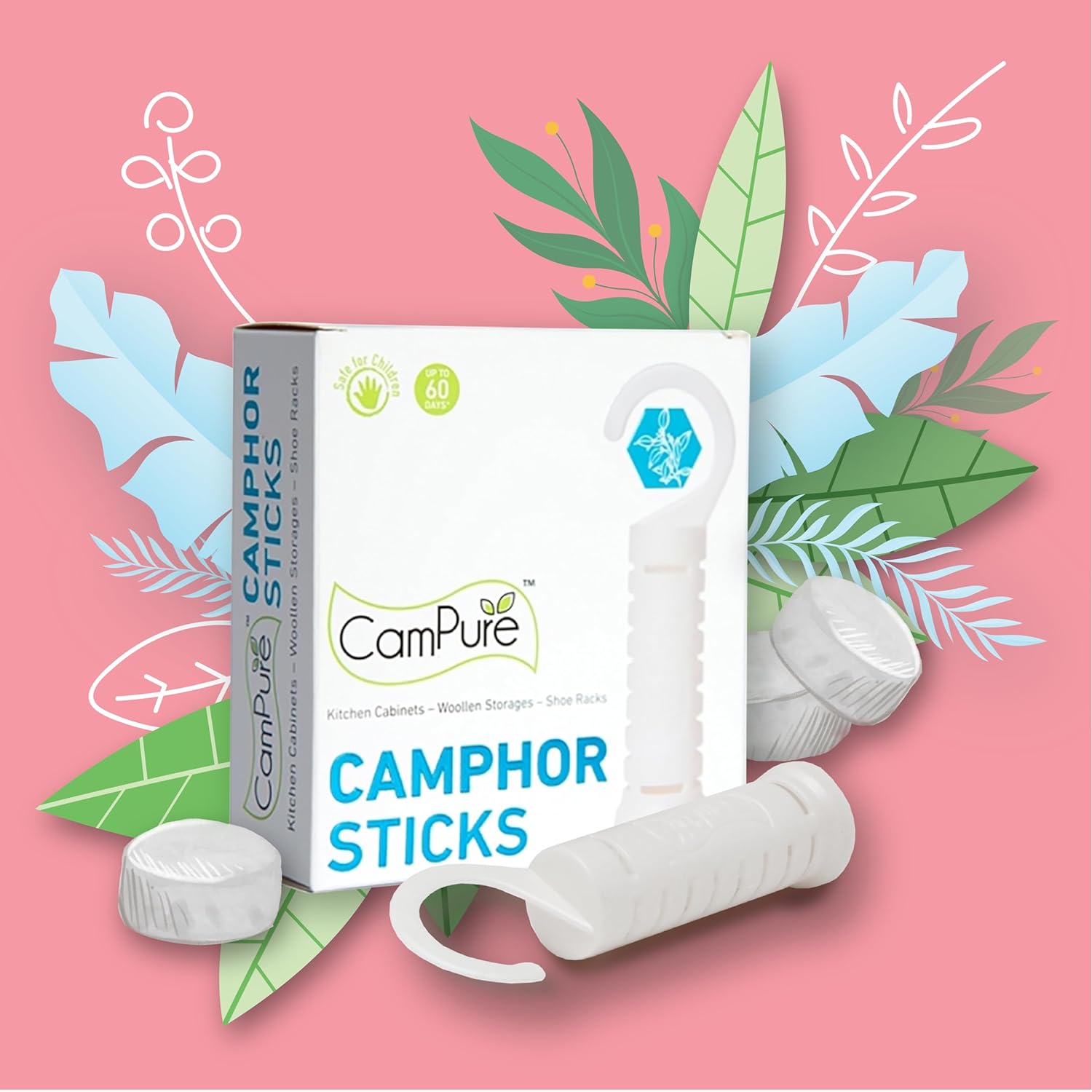 Mangalam CamPure Camphor Sticks (Pack of 4) - Wonderful Fragrance, Repels Cockroaches and Rats, Preserves Clothes, Prevents Rust - for Kitchen cabinets, Shoe Racks, Woollen storages - View 4 of 5
