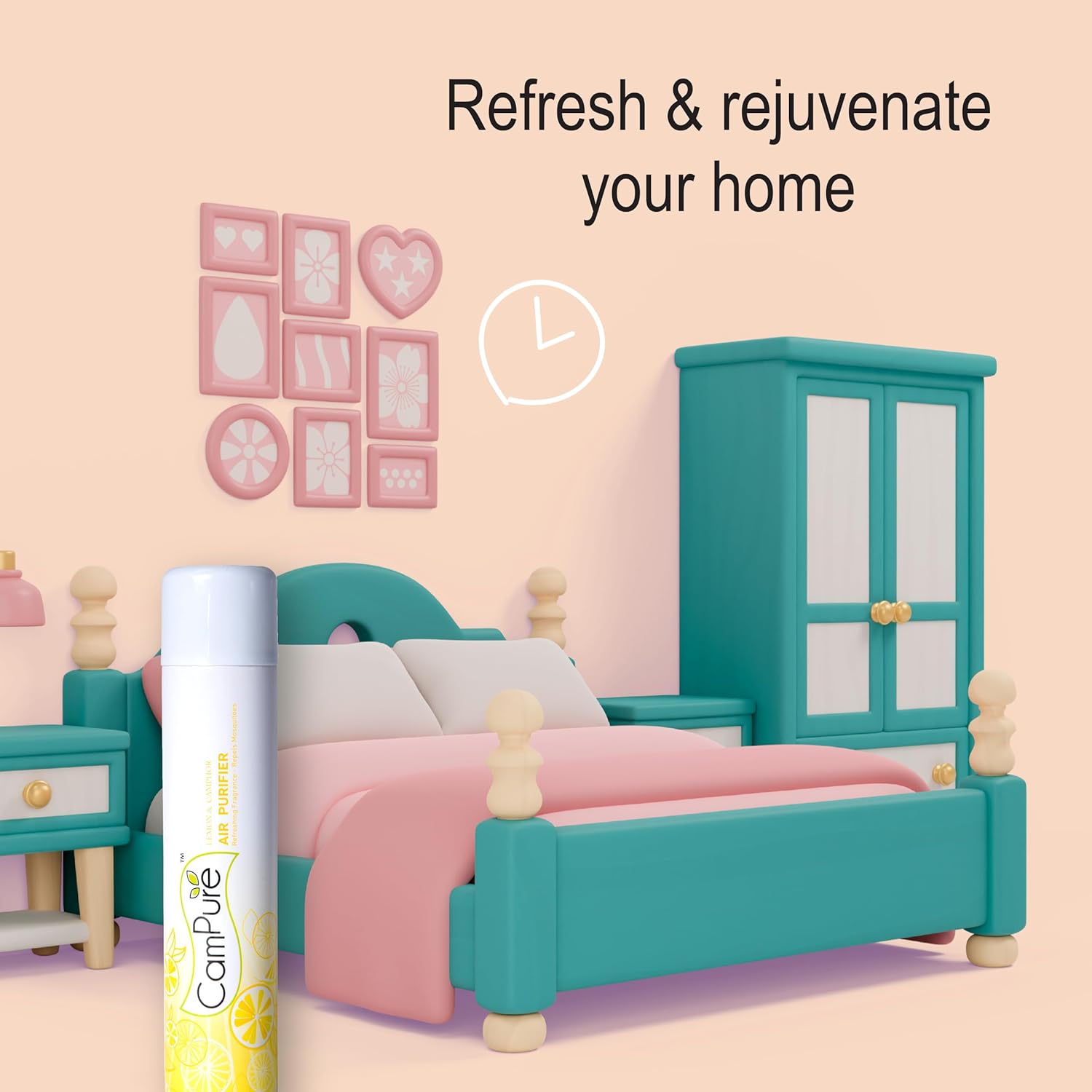 MANGALAM CamPure Air Freshener Lemon &amp; Camphor (Pack of 2) - Refreshing Fragrance - Repels Mosquitoes - View 4 of 5