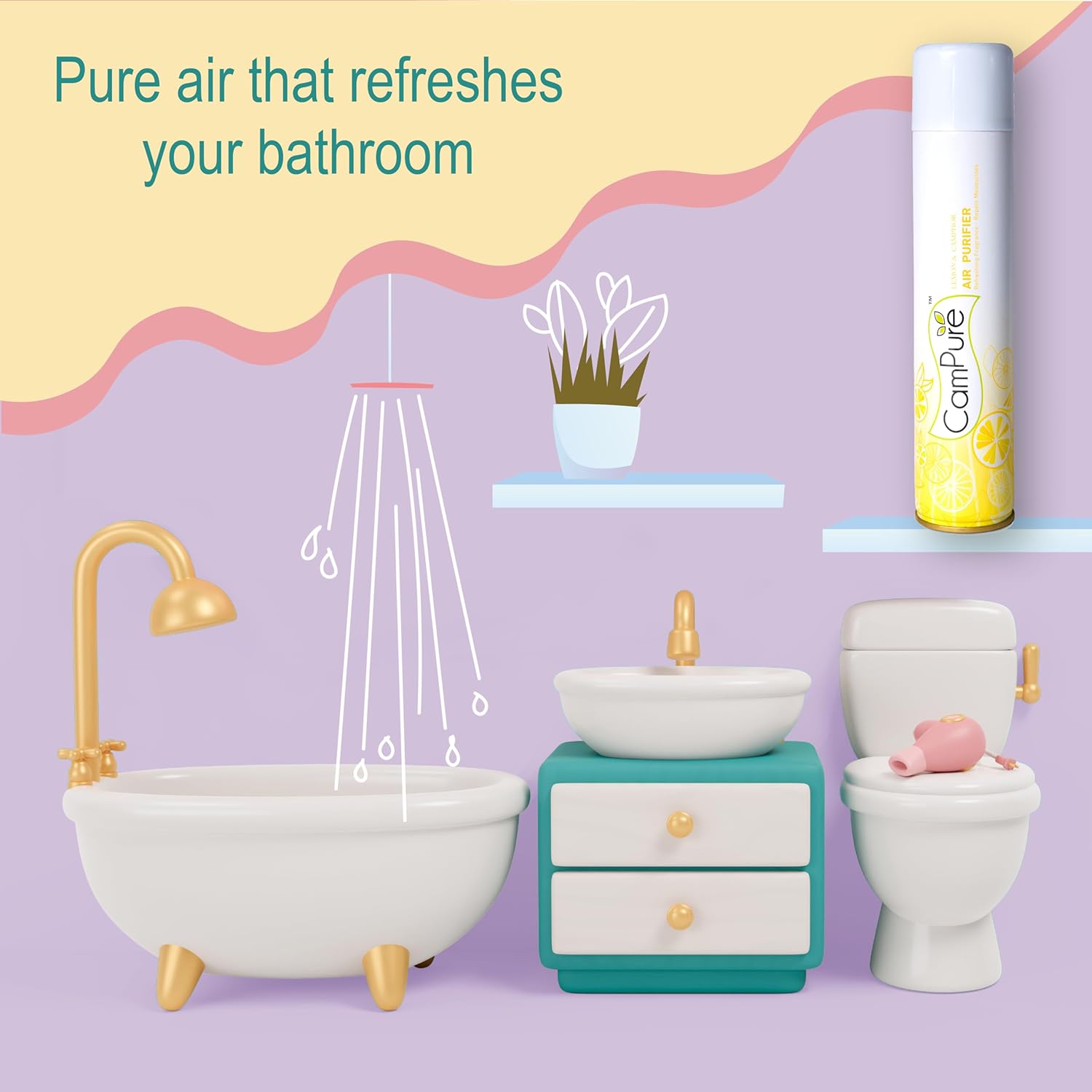 MANGALAM CamPure Air Freshener Lemon &amp; Camphor (Pack of 2) - Refreshing Fragrance - Repels Mosquitoes - View 3 of 5