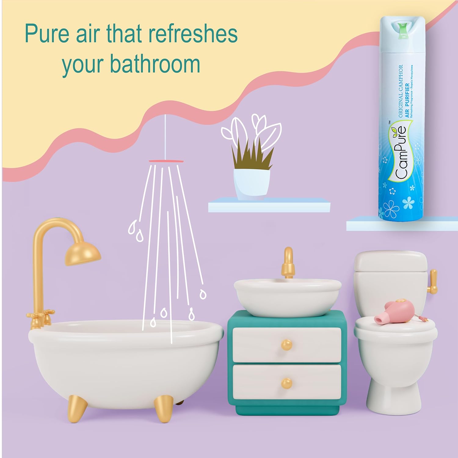 Mangalam CamPure Air Freshener Spray (Combo) Pack of 4 - Original Camphor | Rose &amp; Camphor | Jasmine &amp; Camphor | Lemon &amp; Camphor - Refreshing Fragrance - Repels Mosquitoes - View 2 of 5
