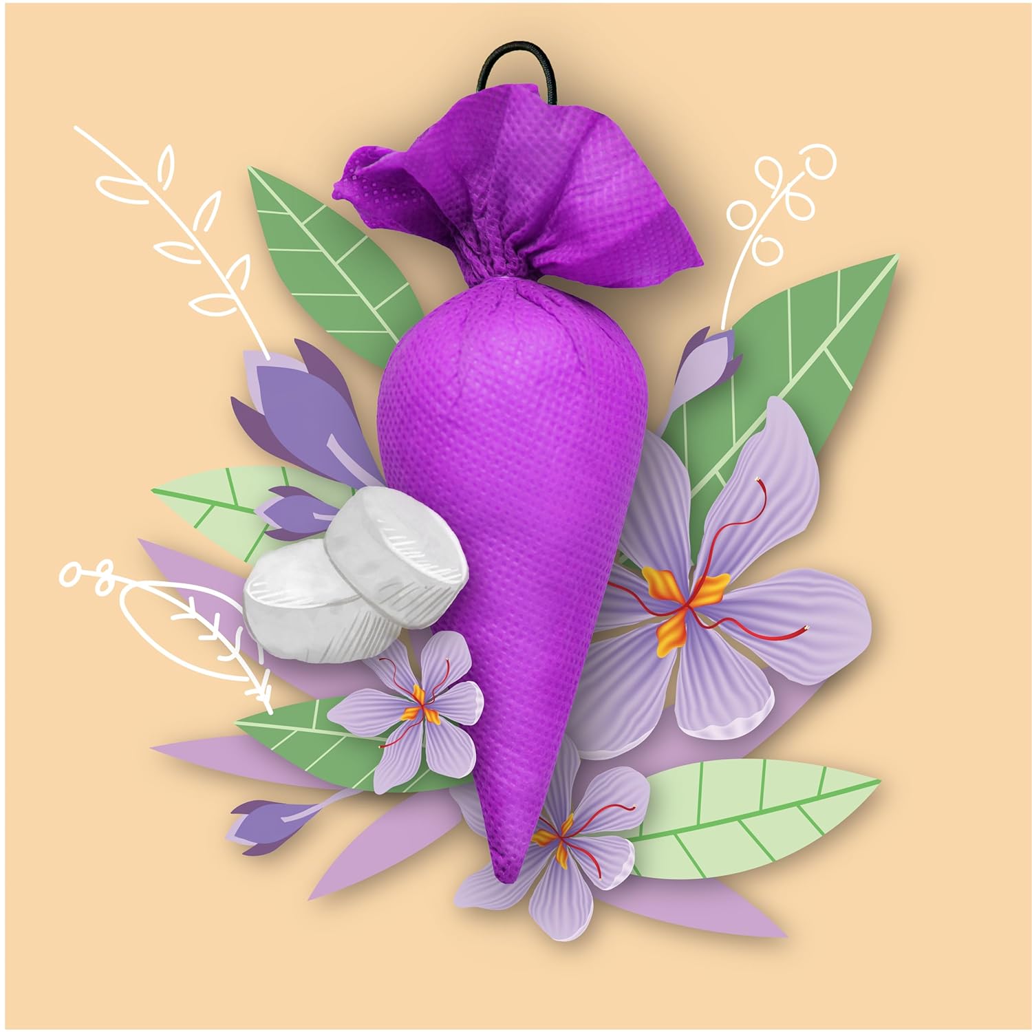 Mangalam CamPure Camphor Cone (Lavender) Pack Of 2 - Room, Car and Air Freshener &amp; Mosquito Repellent - View 4 of 5