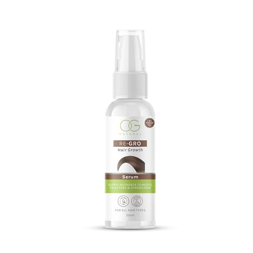OG BEAUTY Natural ReGro Hair Growth Serum | Nourishing Blend of 4 Oils for Soft, Silky &amp; Healthy Hair | Lightweight, Non-Greasy Formula, Heat &amp; Humidity Protection | Paraben-Free - 50ml(fFROM INDIA)NUZ - View 5 of 5