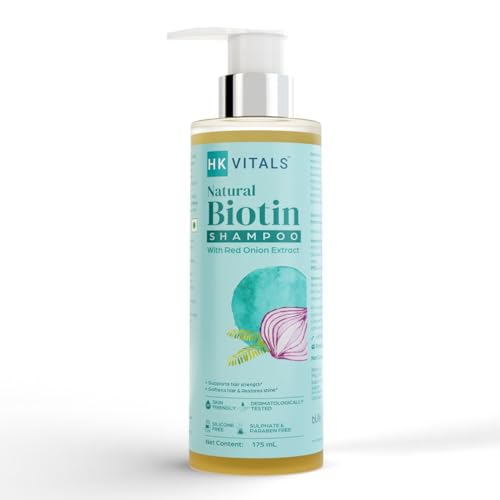 HK VITALS by HealthKart Biotin Shampoo for Women &amp; Men, Anti Hair Fall Shampoo with Red Onion Extract, Strengthens &amp; Softens Hair, Restores Shine, All Hair Types, 175 mlAbout this item GENTLE &amp; LIGHTWEIGHT SHAMPOO: Gentle &amp; lightweight, HK VITALS by HealthKart Biotin Hair Shampoo is ideal for dense &amp; healthy looking hair BIOTIN FOR HAIR GROWTH &amp; KERATIN PRODUCTION: HK VITALS Biotin Shampoo is specifically formulated for thinning, dry &amp; dull hair. It helps promotes hair growth, keratin production &amp; regeneration of hair follicles ENRICHED WITH RED ONION EXTRACT &amp; XYLISHINE: This hair shampoo is enriched with Red Onion extract, which boosts blood flow &amp; promotes hair growth as well as XYLISHINE which enhances the shine &amp; repairs damage, resulting in healthy, shiny &amp; smoother hair CLEAN FORMULATION: HK VITALS Biotin Hair Shampoo is made of clean formulation, which is dermatologically tested and free of any SLS, Paraben, &amp; Silicone HOW TO USE: Lather the shampoo on your palms &amp; then work into the roots of your hair. Massage gently &amp; then rinse your hair thoroughly. For best results, use along with HK VITALS Biotin Hair Conditioner, Hair Mask &amp; Hair Tonic - Shop at Colombo Mall