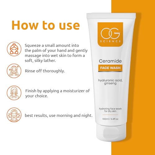 OG BEAUTY SCIENCE Ceramide Face Wash 100 ML - Hydrating Formula with Ginseng Extract and Hyaluronic Acid(fFROM INDIA)NUZ - View 5 of 5
