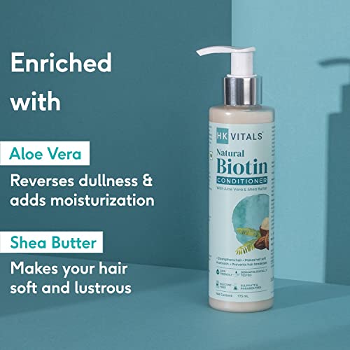HK VITALS by HealthKart Biotin Anti Hair Fall Conditioner for Women &amp; Men, with Aloe Vera &amp; Shea Butter, for Strong, Dry &amp; Frizzy Hair, Prevents Hair Breakage, 175 ml - View 7 of 8