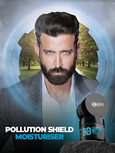 Beardo Daily Defence Face Cream for Men, 50g |Water-based Fast Absorbing Ultralight Moisturizer for face with Niacinamide &amp; Vitamin E | Shield against Pollution(FROM INDIA)JEZ - View 3 of 4