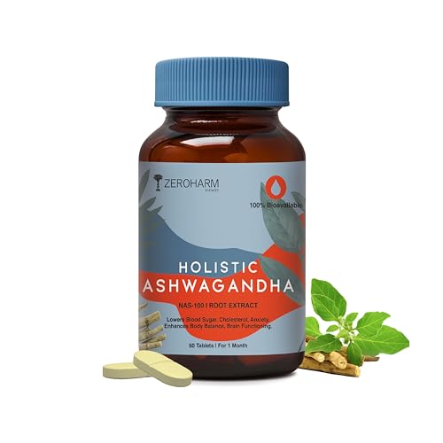 Zeroharm Holistic Ashwagandha | 60 Tablets | Stress Relief | Anti-Inflammation | 100% Water Soluble &amp; Bioavailable - Shop at Colombo Mall