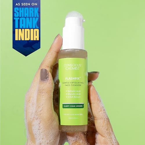 Conscious Chemist® Salicylic Acid Face Wash For Oily Acne Prone Skin Glycolic Acid &amp; CICA Extract | For Glowing &amp; Radiant Skin | Vegan &amp; Cruelty Free | 100ml (FROM INDIA SAB) - View 2 of 3