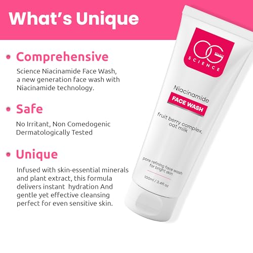 OG BEAUTY SCIENCE Niacinamide Face Wash 100 ML - Cleansing Formula with Oat Milk Extract and Berry Extract(fFROM INDIA)NUZ - View 3 of 5