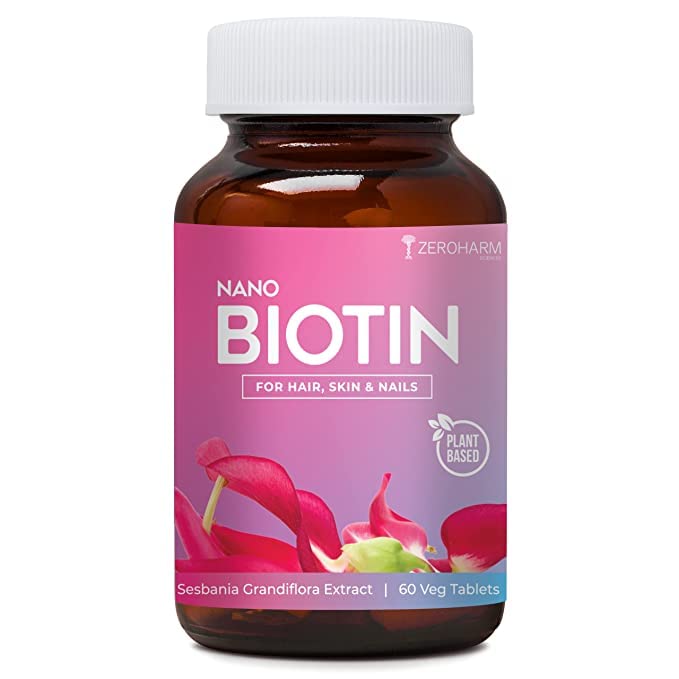 ZEROHARM Biotin Tablets for Hair, Skin and Nails | Biotin Vitamin B7 Tablets for Men and Women | Hair vitamin for hair growth | No side effects (60 Tablets) - Shop at Colombo Mall
