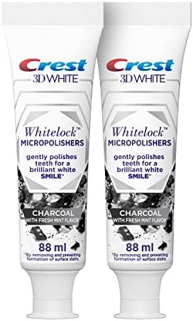 Crest 3D White, Whitelock Micropolishers Toothpaste with Charcoal, Peppermint Flavor, 88 ml​ Dual Pack, - View 3 of 4