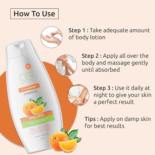 OG BEAUTY NATURAL Citraboost Vitamin C Body Lotion 250 Ml - Hydrating and Brightening Formula(fFROM INDIA)NUZ - View 5 of 5