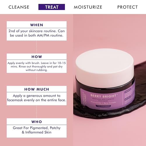 Conscious Chemist® Berry Bright Pore Refining &amp; Brightening Face Mask | For Bright and Clear Skin with Niacinamide &amp; Berry Extracts | 50g (FROM INDIA SAB) - View 2 of 3