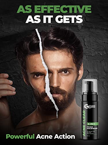 Beardo Acne Clear Foam Face Wash, 100ml | 3-in-1 Face Wash for Acne and Pimples | Anti Acne Face Wash for Men | 2% Salicylic Acid for Acne Prone Skin(FROM INDIA)JEZ - View 3 of 4