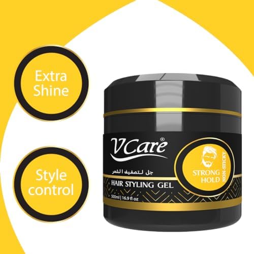 V Care 500ml Professional Hair Gel | Hydrating Glycerin &amp; Castor Oil Formula | Strong Hold Styling | Refreshing Fragrance | Non Sticky FROM DUBAI (SAM) - View 4 of 4