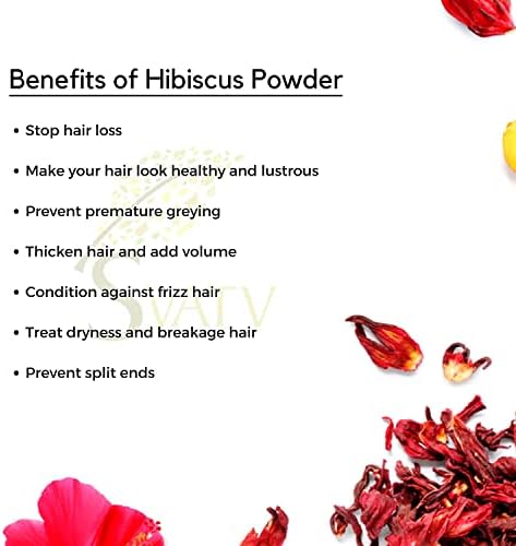SVATV Hibiscus Powder | Sabdariffa | Rosa Sinensis | Natural Powder for Hair &amp; Skin | Prevent hair Problem &amp; Minimizes Skin Pores for Men &amp; Women 227g, 0.5lb, 8oz FROM DUBAI (SAM) - View 2 of 3