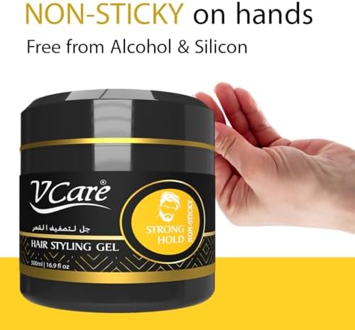 V Care 500ml Professional Hair Gel | Hydrating Glycerin &amp; Castor Oil Formula | Strong Hold Styling | Refreshing Fragrance | Non Sticky FROM DUBAI (SAM) - View 3 of 4