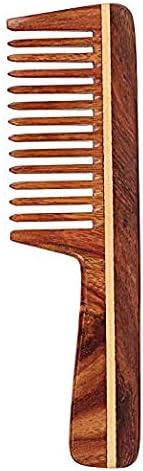 SVATV HANDCRAFTED NEEMWOOD COMB FOR DETANGLING HAIR FOR THICK, CURLY AND WAVY HAIR, NON-STATIC AND ECO-FRIENDLY WITH WIDE TOOTH FOR GROOMING HAIR COMB - (N-81) FROM DUBAI (SAM) - View 3 of 3
