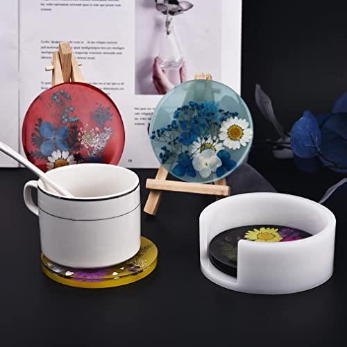 FDSHIP DIY Coaster Mold Creative Epoxy Mold Multipurpose Resin Craft Mold Silicone Casting Mold (Cups Mats)(FROM INDIA)NUZ - View 5 of 6