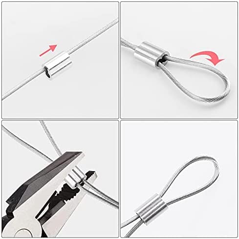 Oaky (5MM) Strong Heavy-Duty Ferrule Aluminum Double Barrel Crimping Loop Sleeves for Fitting Gym Machine Wire Cable Rope Locks(FROM INDIA)NUZ - View 3 of 6