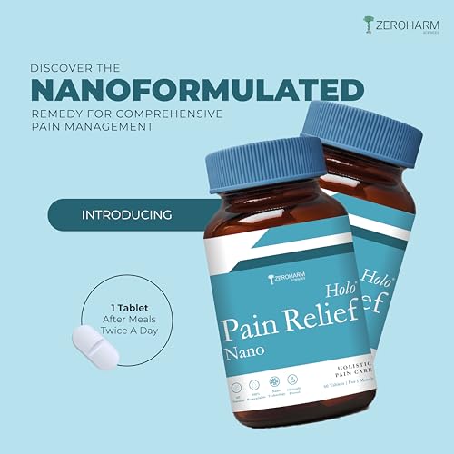 Holo Pain Relief Tablets | Plant-Based | Pain Management | Reduces Knee-Joint Pain | Improves Mobility | Willow Bark, Boswellia, Turmeric &amp; Ginger | Body Pain Relief | Non-addictive | 60 Veg Tablets - View 5 of 8