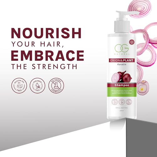 OG BEAUTY NATURAL Onion &amp; Plant Keratin Shampoo 250 Ml - Sulfate-Free, Reduce Hair Loss, Prevent Split Ends, Enhance Strength, Nourish Hair, No Toxins, Men &amp; Women(fFROM INDIA)NUZ - View 5 of 5