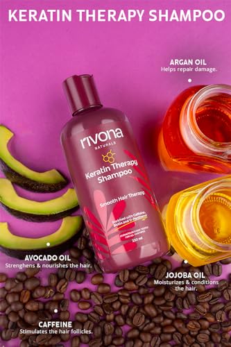 Rivona Naturals Keratin Shampoo, Repair and Shinier hair l Keratin Protein + Argan Oil nourishes dry hair| For Men &amp; Women, for dry and frizzy hair 250 ml - View 2 of 3
