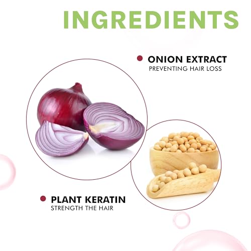 OG BEAUTY NATURAL Onion &amp; Plant Keratin Shampoo 250 Ml - Sulfate-Free, Reduce Hair Loss, Prevent Split Ends, Enhance Strength, Nourish Hair, No Toxins, Men &amp; Women(fFROM INDIA)NUZ - View 2 of 5