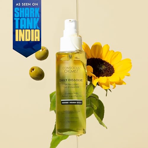 Conscious Chemist® Ultra Light Oil Face Cleanser (100ml) With Olives | Removes Makeup, SPF And Impurities For Soft &amp; Glowing Skin | 100% Natural Oils | Cruelty Free (FROM INDIA SAB) - View 2 of 3