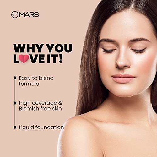 MARS High Coverage Liquid Matte Foundation | Blemish Free &amp; Blendable Foundation for Makeup (40ml) (SHADE-03)(FROM INDIA)NUSS - View 3 of 4