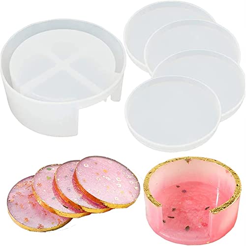FDSHIP DIY Coaster Mold Creative Epoxy Mold Multipurpose Resin Craft Mold Silicone Casting Mold (Cups Mats)(FROM INDIA)NUZ - Related product