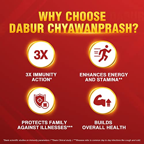 Dabur Chyawanprash - 550g (500g + 50g Free)| 3X Immunity Action | With 40+ Ayurvedic Herbs | Helps Build Strength & Stamina | Builds Overall Health - View 2 of 4