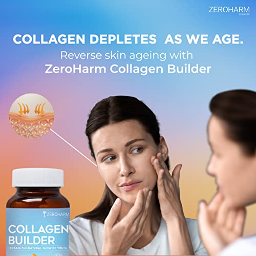 ZEROHARM Collagen Builder Anti-Aging Supplements For Women,Natural,Youthful Glow,Wrinkle-Free Skin,Promotes Skin Regeneration,Improves Skin Elasticity,Silica&amp;Hyaluronic Acid.,Capsule - View 4 of 6