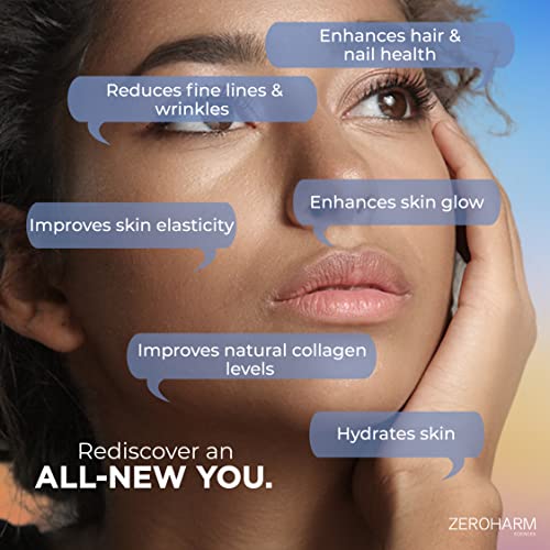 ZEROHARM Collagen Builder Anti-Aging Supplements For Women,Natural,Youthful Glow,Wrinkle-Free Skin,Promotes Skin Regeneration,Improves Skin Elasticity,Silica&amp;Hyaluronic Acid.,Capsule - View 5 of 6