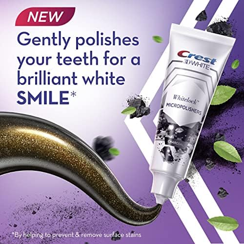 Crest 3D White, Whitelock Micropolishers Toothpaste with Charcoal, Peppermint Flavor, 88 ml​ Dual Pack, - View 2 of 4