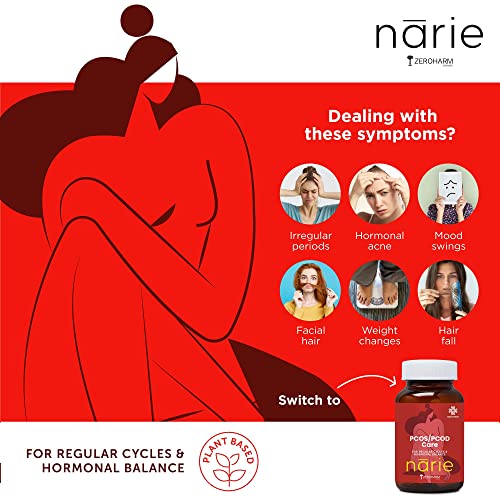 ZEROHARM Narie Pcos/Pcod Care Tablets|Hormonal Balance,Regular Periods,Weight Management,Reduced Hormonal Acne &amp; Facial Hair|High Energy &amp; Better Mood|Pack of 60 Veg Tablets - View 4 of 5
