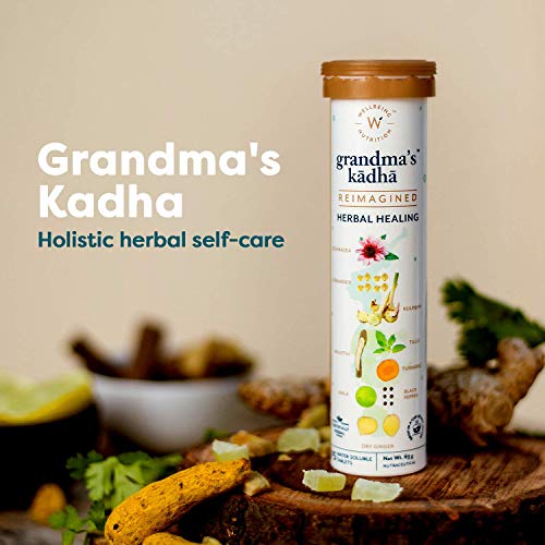 Wellbeing Nutrition Grandma's Kadha - Ayush Kwath Immunity Booster | Ayurvedic Kadha for Immunity, Cold, Cough, Sore Throat &amp; Congestion |Immunity Boosters for Adults (15 Effervescent Tablets)(FROM INDIA)NUSS - View 2 of 4