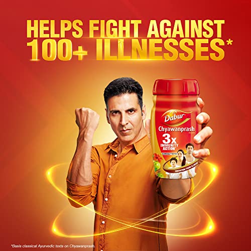 Dabur Chyawanprash - 550g (500g + 50g Free)| 3X Immunity Action | With 40+ Ayurvedic Herbs | Helps Build Strength & Stamina | Builds Overall Health - View 3 of 4