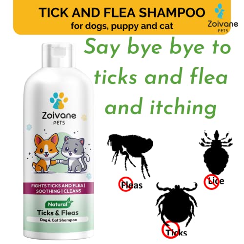 ZOIVANE Dog Shampoo - 500ml | Tick and Fleas Dog and Cat Shampoo, Dog Shampoo for Shih tzu Puppy, German Shepherd, Labrador and Golden Retriever | Dog Tick Shampoo, Ticks Shampoo for Dog - Pack of 1(FROM INDIA)JEZ - View 2 of 2