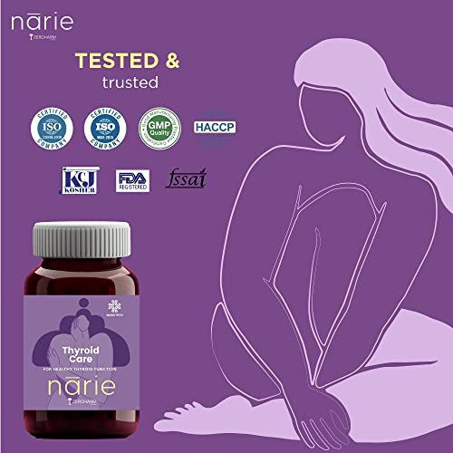 ZEROHARM Narie Thyroid Care Tablets|Hormonal Balance|Thyroid Support|Thyroid Balance|Regulated Tsh&amp;Thyroid Hormones – T3 &amp; T4|Improved Metabolism &amp; Energy|Weight Management|Pack of 60 Veg Tablets - View 6 of 7
