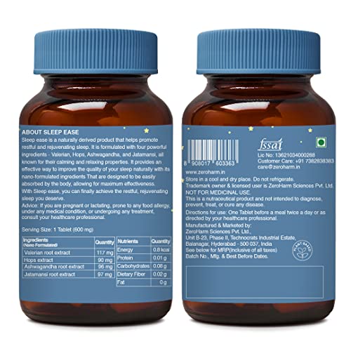 ZEROHARM Gut Army Probiotics Supplement for Men &amp; Women-100 Billion CFU &amp; 25 Strains |Capsule for Gut Cleanser, Digestion- 60 Cap + ZEROHARM Sleep Ease tablets| Calmness and nerve relaxation- 60 tab. - View 2 of 3