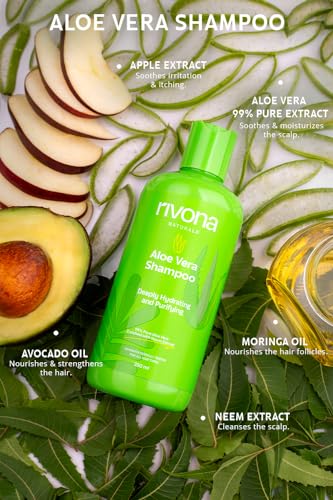 Rivona Naturals Pure Aloe Vera Shampoo, zero chemicals natural hydrating shampoo l for soft, smooth hair l For Men &amp; Women |Vegan | Sulphate and Paraben free |250 ml - View 2 of 3