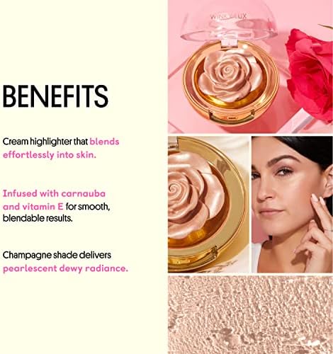 Winky Lux Cheeky Rose, Cream Highlighter with Vitamin E, Gold Highlighter, Makeup Highlighter, Champagne FROM DUBAI (SAM) - View 3 of 4