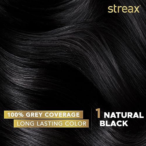 Streax Permanent Hair Colour, 100% Grey coverage, Infused with Argan and Walnut Oil, Long Lasting Cream Hair Colour for Women, Black Hair Colour, 1 Natural Black, 120 ml, Pack of 1(FROM INDIA)JEZ - View 3 of 4