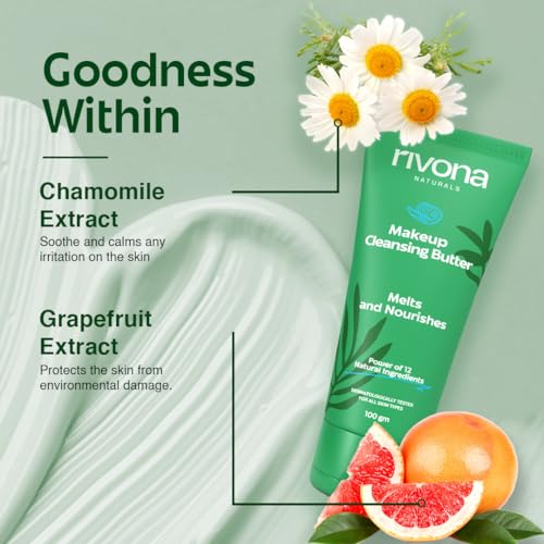 Rivona Naturals Makeup Cleansing Butter | easy makeup cleansing balm| Gentle Makeup Remover Enriched with 12 Active herbs |All Skin types |100 gm(FROM INDIA)NUSS - View 2 of 4