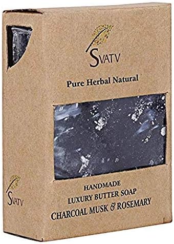 SVATV Handmade Sugar Natural Soap ll For All Skin types 100g Bar ll Kosher Certified (Charcoal Musk Rosemary) FROM DUBAI (SAM) - View 2 of 3